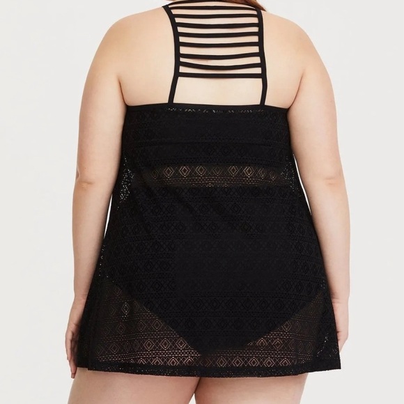 Torrid Black Crochet Cover-Up Dress Beach Swimsuit Plus Size 0 0X Large 12 - Picture 3 of 12
